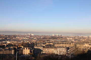 Fototapeta na wymiar City view in Edinburgh from Calton Hill