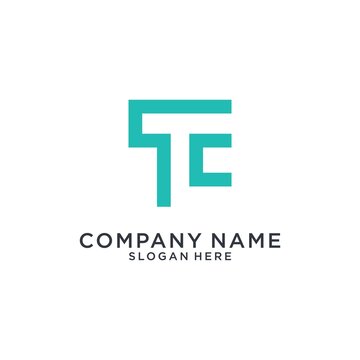 TC or CT initial letter logo design template.