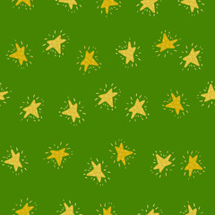 Stars seamless pattern. Hand drawn background space.