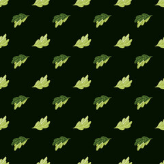 Leaves of oak seamless pattern. Hand drawn natural background .