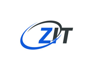 ZIT letter creative modern elegant swoosh logo design