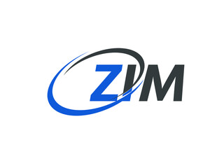 ZIM letter creative modern elegant swoosh logo design