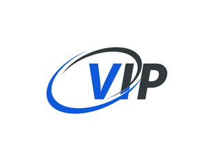 VIP letter creative modern elegant swoosh logo design