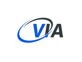 VIA letter creative modern elegant swoosh logo design