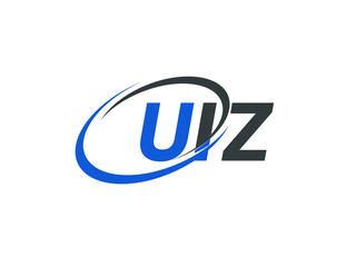 UIZ letter creative modern elegant swoosh logo design