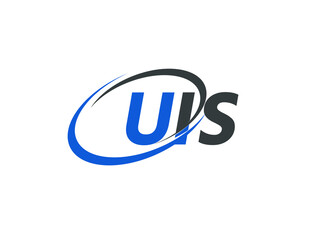 UIS letter creative modern elegant swoosh logo design