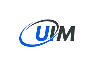 UIM letter creative modern elegant swoosh logo design