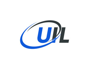 UIL letter creative modern elegant swoosh logo design