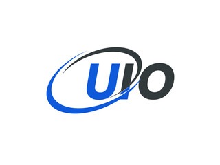 UIO letter creative modern elegant swoosh logo design