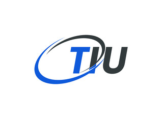 TIU letter creative modern elegant swoosh logo design