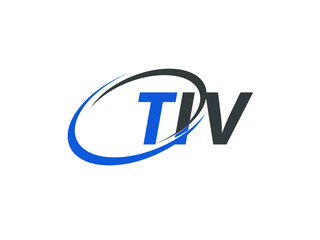 TIV letter creative modern elegant swoosh logo design