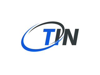 TIN letter creative modern elegant swoosh logo design