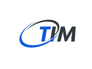 TIM letter creative modern elegant swoosh logo design