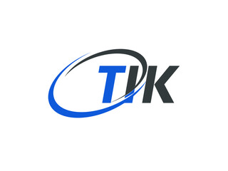 TIK letter creative modern elegant swoosh logo design