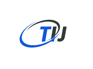 TIJ letter creative modern elegant swoosh logo design