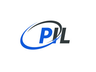 PIL letter creative modern elegant swoosh logo design