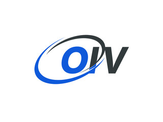 OIV letter creative modern elegant swoosh logo design