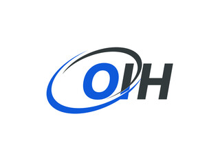 OIH letter creative modern elegant swoosh logo design