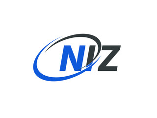 NIZ letter creative modern elegant swoosh logo design