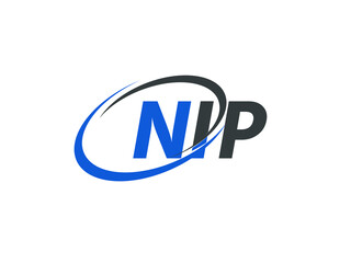 NIP letter creative modern elegant swoosh logo design