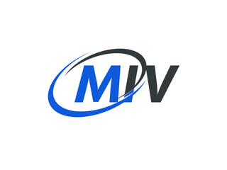 MIV letter creative modern elegant swoosh logo design
