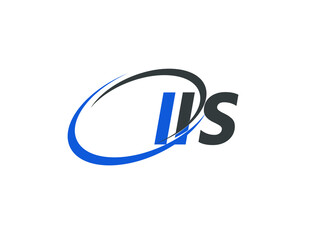 IIS letter creative modern elegant swoosh logo design