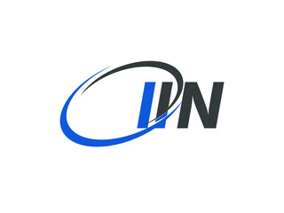 IIN letter creative modern elegant swoosh logo design