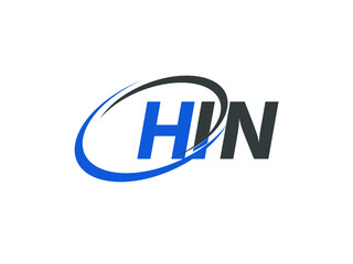 HIN letter creative modern elegant swoosh logo design
