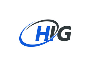 HIG letter creative modern elegant swoosh logo design