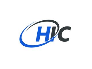 HIC letter creative modern elegant swoosh logo design