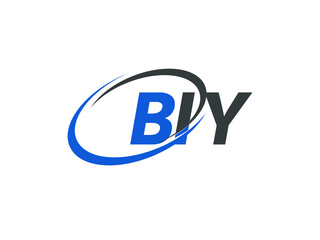 BIY letter creative modern elegant swoosh logo design