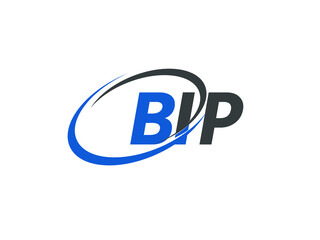 BIP letter creative modern elegant swoosh logo design