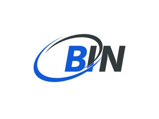 BIN letter creative modern elegant swoosh logo design