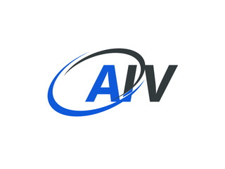 AIV letter creative modern elegant swoosh logo design