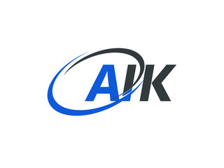 AIK letter creative modern elegant swoosh logo design
