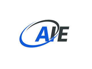 AIE letter creative modern elegant swoosh logo design