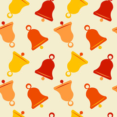 Illustration A seamless pattern on a square background - a bell. Design element