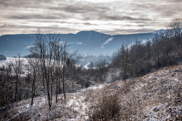 winter landscape with snow covered mountains, Nizke Tatry, Low Tatras, Slovakia, Europe