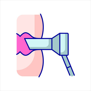 Anoscopy, Surgical anoscope, color icon