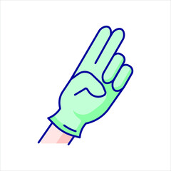 Anoscopy, color icon, hand, two fingers
