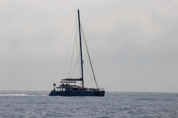 Segelboot im Meer - Panoramabild, 