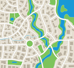 vector illustration of abstract city map