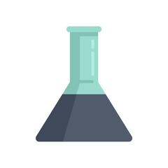Nanotechnology full flask icon flat isolated vector
