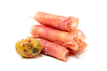 Rohschinkenröllchen mit Käse