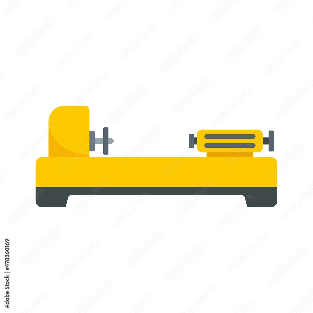 Poster Factory lathe icon flat isolated vector