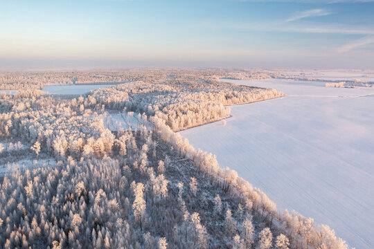Beautiful Lithuania countryside in winter