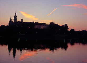 Fototapeta premium Vistula river and Wawel Royal Castl. Krakow, Cracow. Poland - September, 2011