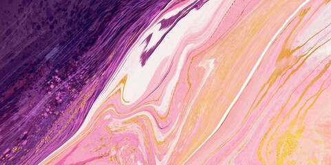 abstract watercolor background with drops, fluid art creative cover template in pink, golden and purple colors, luxury background template with space for text, glamorous minimalistic editing material 