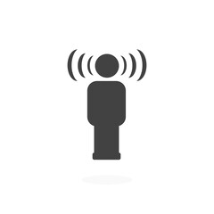 Person Connected to WiFi Icon Silhouette Vector Illustration