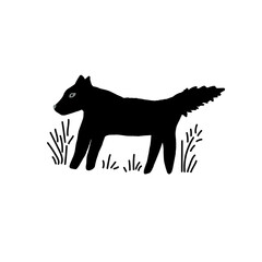 Black dog illustration